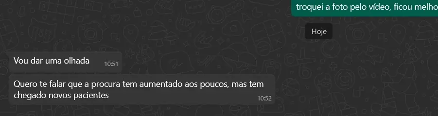 “A procura tem aumentado e têm chegado novos pacientes.”: captura real sem recorte